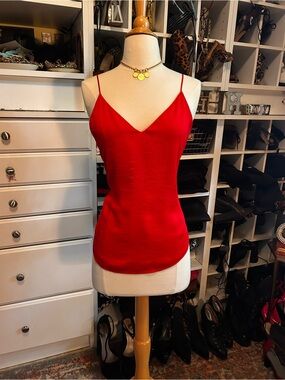 Express Red Satin Spaghetti-Strap Cami
